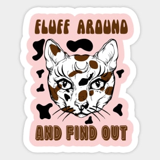 Fluff Around And Find Out funny cat owners gift Sticker